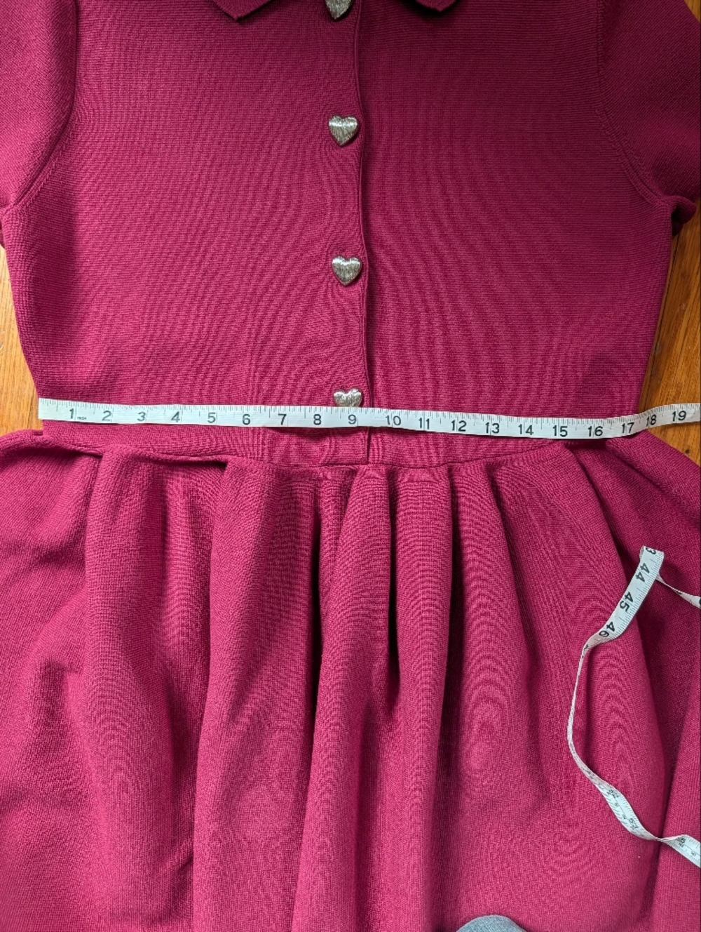 English Factory Heart Button Knit Mini Dress - Large - Picture 7 of 8
